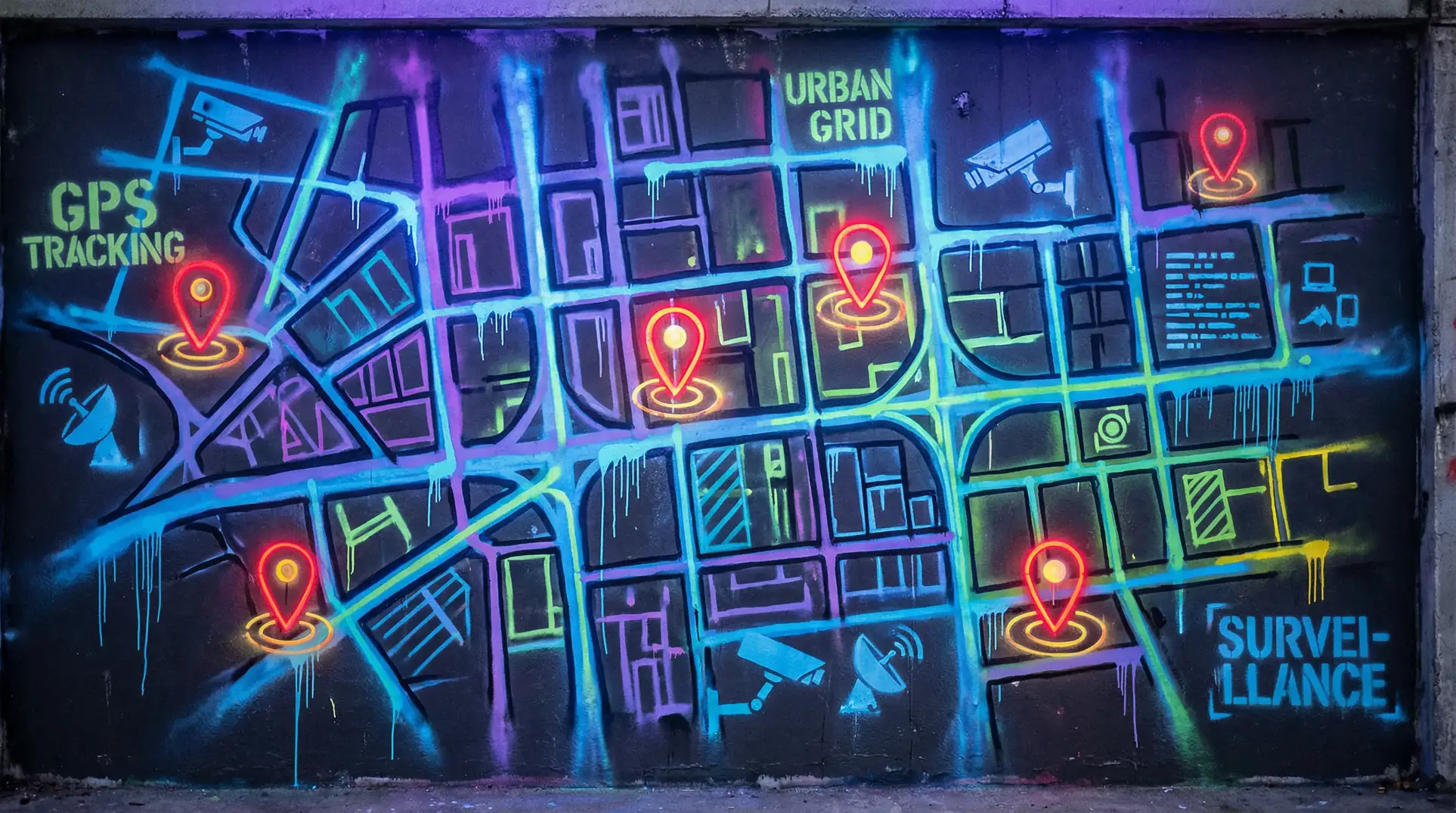 韩国理论片 狗仔追踪地图 - 城市涂鸦风格
